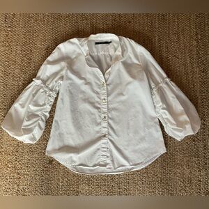 Lauren Ralph Lauren white cotton women’s PM puff sleeves